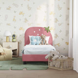 vidaXL Peuterbedframe met hoofdboard Roze 70 x 140 cm Fluweel