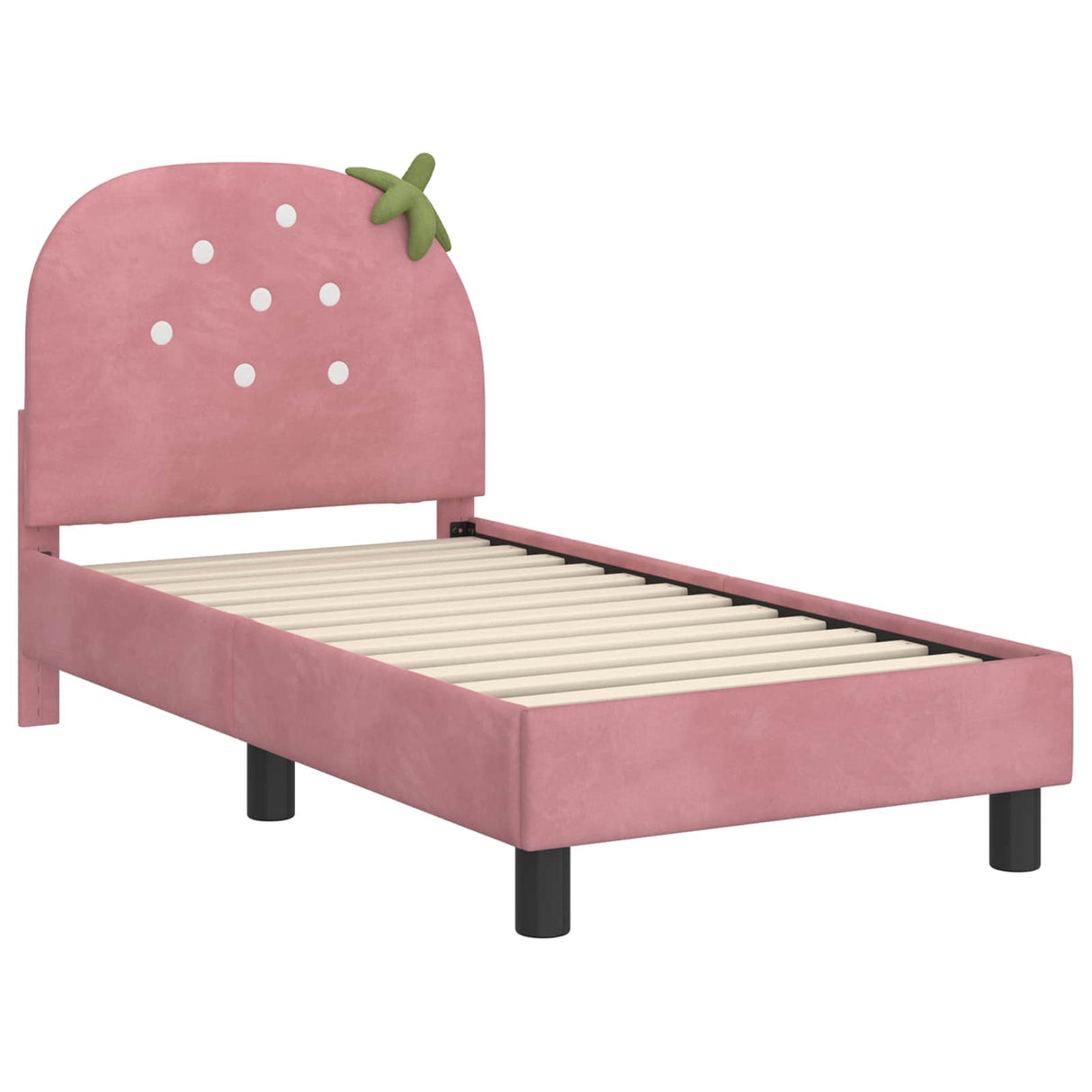 vidaXL Peuterbedframe met hoofdboard Roze 70 x 140 cm Fluweel