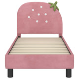 vidaXL Peuterbedframe met hoofdboard Roze 70 x 140 cm Fluweel