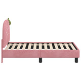 vidaXL Peuterbedframe met hoofdboard Roze 70 x 140 cm Fluweel
