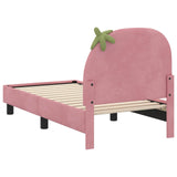 vidaXL Peuterbedframe met hoofdboard Roze 70 x 140 cm Fluweel