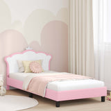 vidaXL Kinderen bedframe met hoofdboard Roze 80 x 200 cm PU