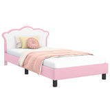vidaXL Kinderen bedframe met hoofdboard Roze 80 x 200 cm PU