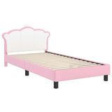 vidaXL Kinderen bedframe met hoofdboard Roze 80 x 200 cm PU