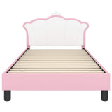 vidaXL Kinderen bedframe met hoofdboard Roze 80 x 200 cm PU
