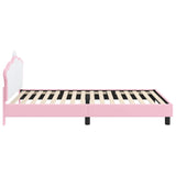 vidaXL Kinderen bedframe met hoofdboard Roze 80 x 200 cm PU