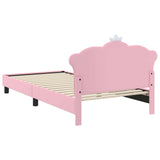 vidaXL Kinderen bedframe met hoofdboard Roze 80 x 200 cm PU