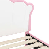 vidaXL Kinderen bedframe met hoofdboard Roze 80 x 200 cm PU