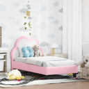 vidaXL Peuterbedframe met hoofdboard Roze 70 x 140 cm PU