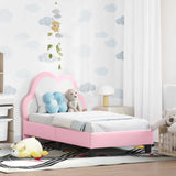 vidaXL Peuterbedframe met hoofdboard Roze 70 x 140 cm PU