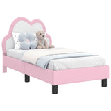 vidaXL Peuterbedframe met hoofdboard Roze 70 x 140 cm PU
