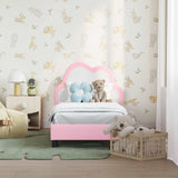vidaXL Peuterbedframe met hoofdboard Roze 70 x 140 cm PU