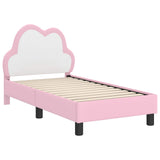 vidaXL Peuterbedframe met hoofdboard Roze 70 x 140 cm PU
