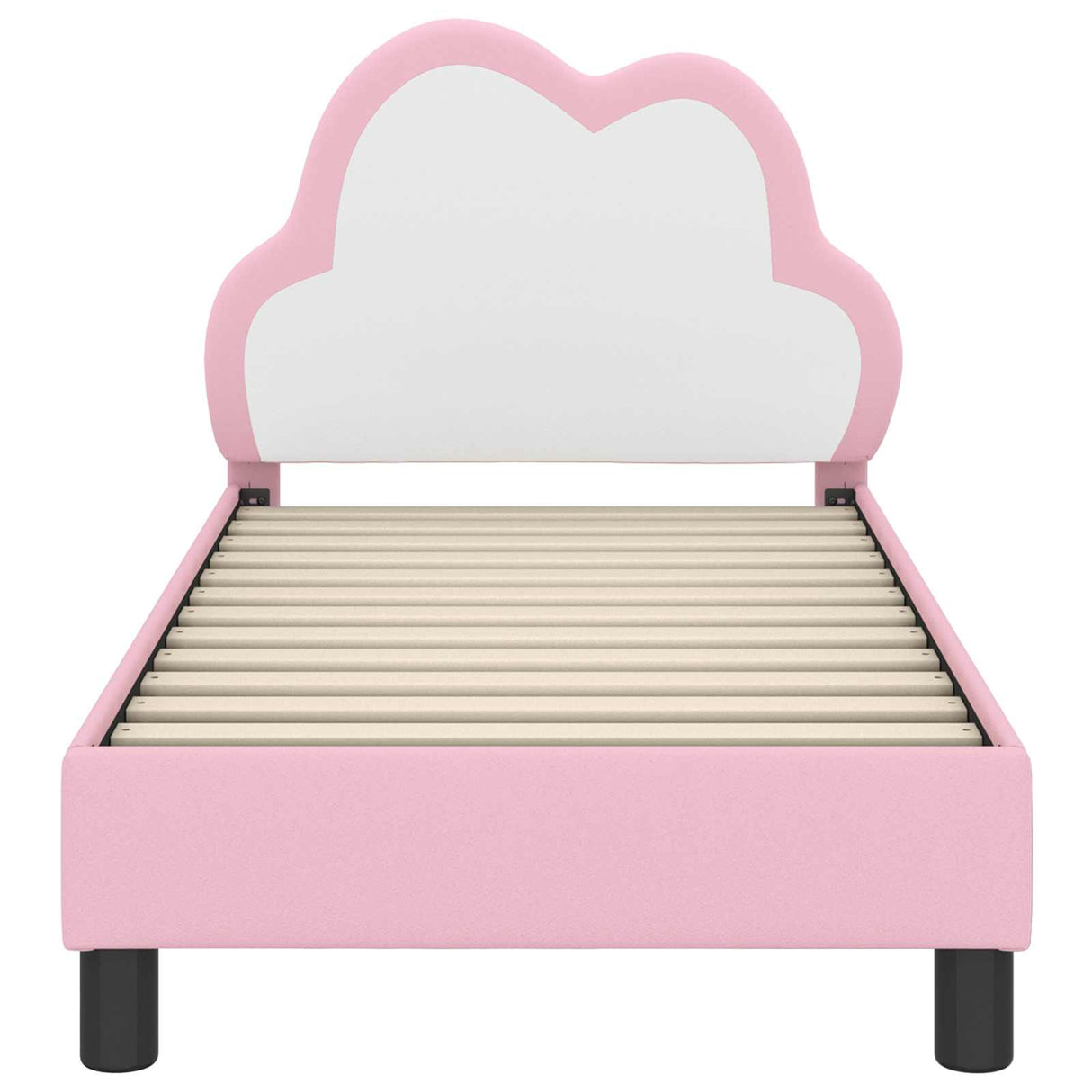 vidaXL Peuterbedframe met hoofdboard Roze 70 x 140 cm PU