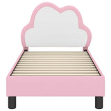 vidaXL Peuterbedframe met hoofdboard Roze 70 x 140 cm PU