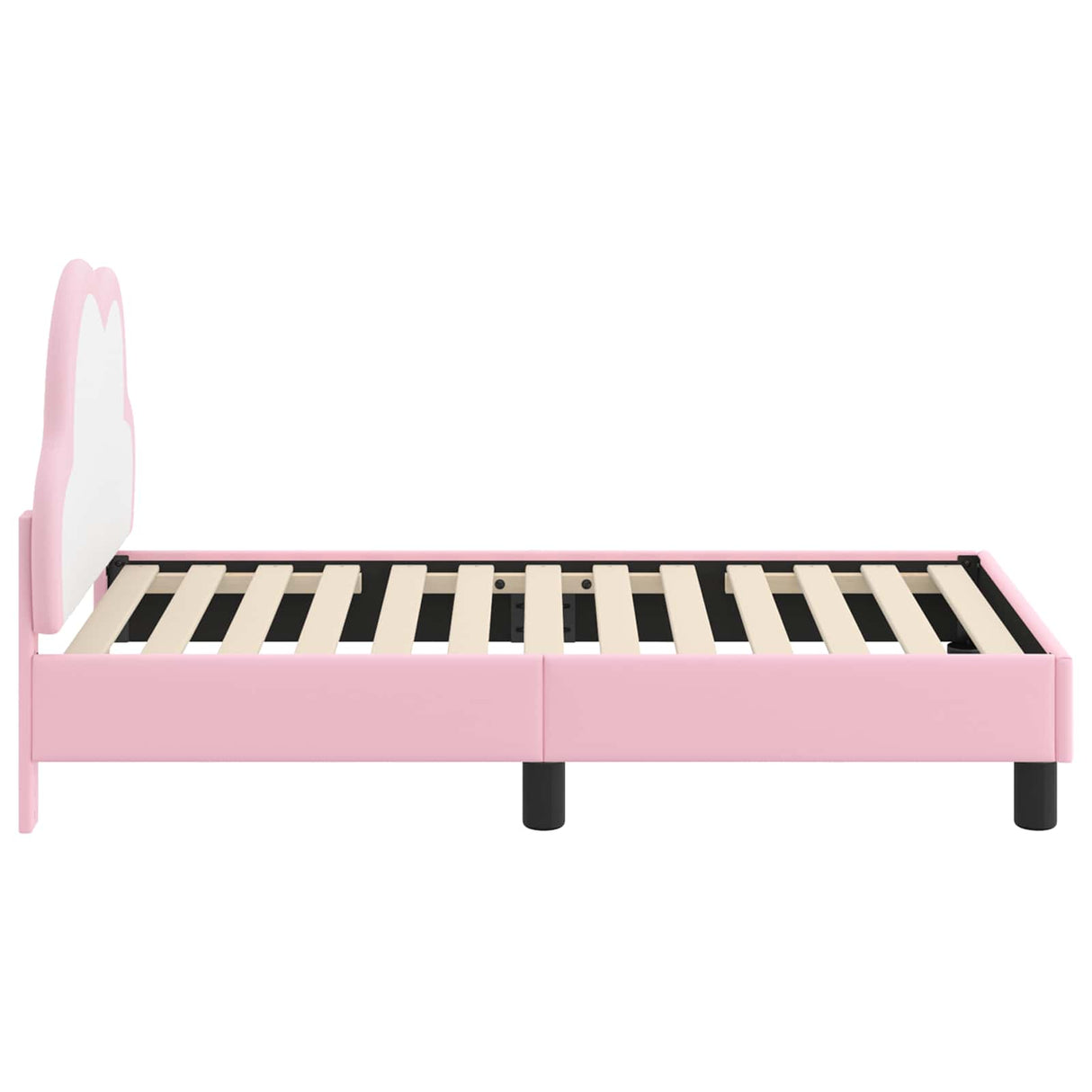 vidaXL Peuterbedframe met hoofdboard Roze 70 x 140 cm PU