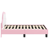 vidaXL Peuterbedframe met hoofdboard Roze 70 x 140 cm PU