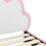 vidaXL Peuterbedframe met hoofdboard Roze 70 x 140 cm PU