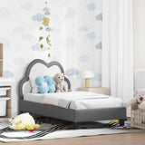 vidaXL Peuterbedframe met hoofdboard Roze 70 x 140 cm PU