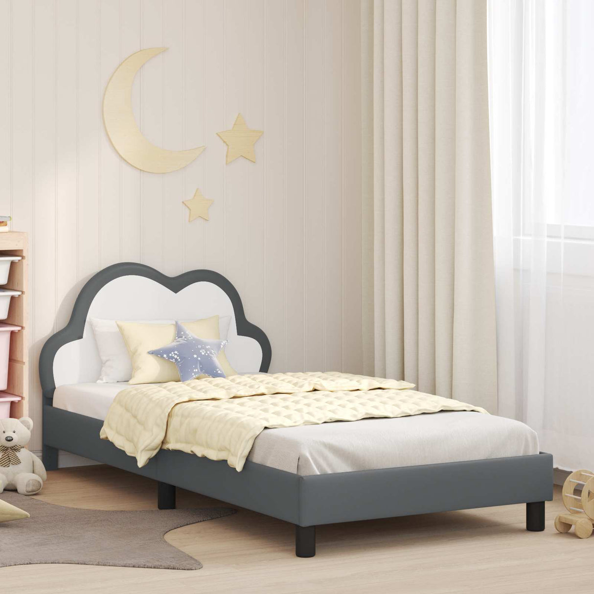 vidaXL Peuterbedframe met hoofdboard Roze 70 x 140 cm PU