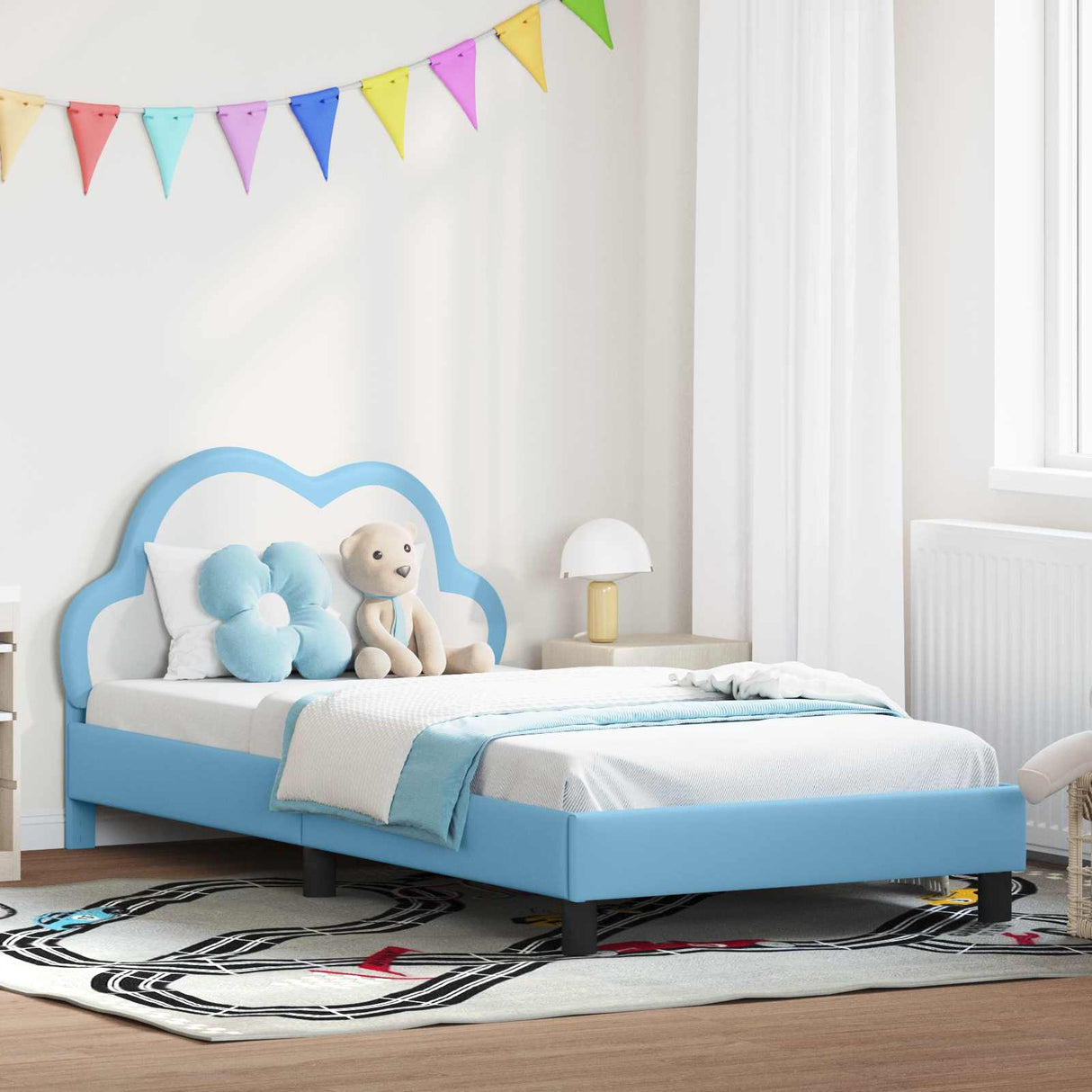 vidaXL Peuterbedframe met hoofdboard Roze 70 x 140 cm PU