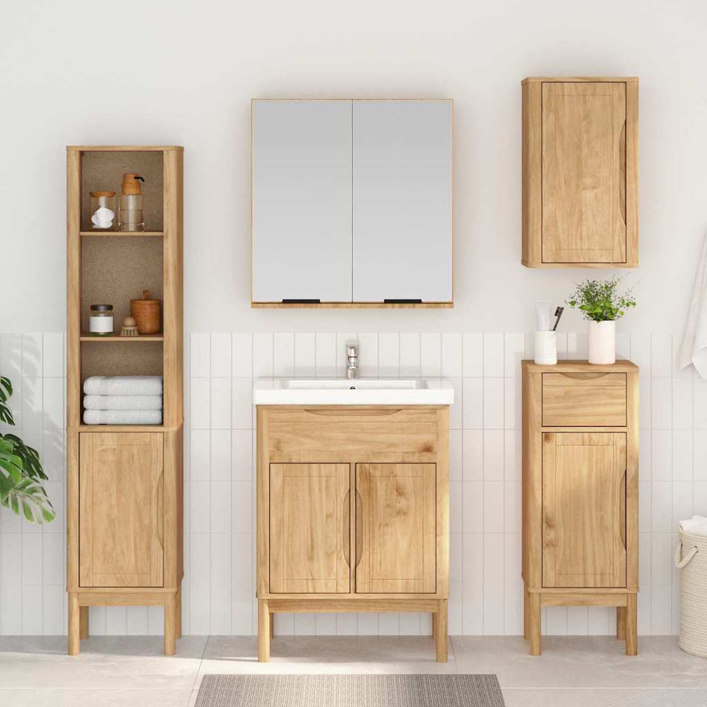 vidaXL Badkamer Hoge Kast met plank FLORO Wasbruin 35 x 30 x 160 cm