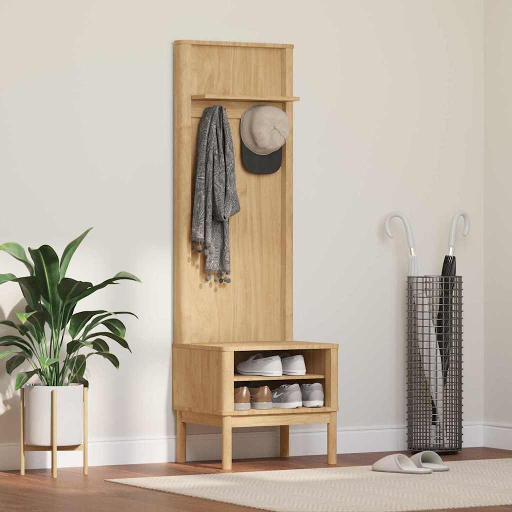 vidaXL hal kast FLORO Wasbruin 50 x 40 x 158 cm Massief vurenhout
