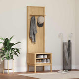 vidaXL hal kast FLORO Wasbruin 50 x 40 x 158 cm Massief vurenhout