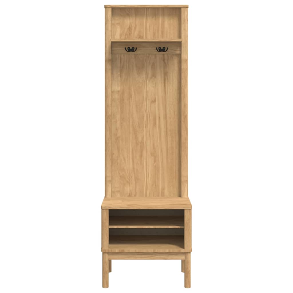 vidaXL hal kast FLORO Wasbruin 50 x 40 x 158 cm Massief vurenhout