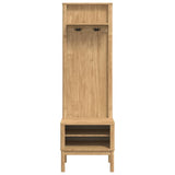 vidaXL hal kast FLORO Wasbruin 50 x 40 x 158 cm Massief vurenhout