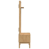 vidaXL hal kast FLORO Wasbruin 50 x 40 x 158 cm Massief vurenhout