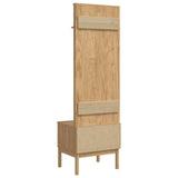 vidaXL hal kast FLORO Wasbruin 50 x 40 x 158 cm Massief vurenhout