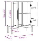 vidaXL Dressoir FLORO Wasbruin 70 x 30 x 70,5 cm Massief vurenhout