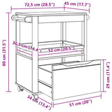 vidaXL Keuken Trolley FLORO Wasbruin 72,5 x 45 x 80 cm
