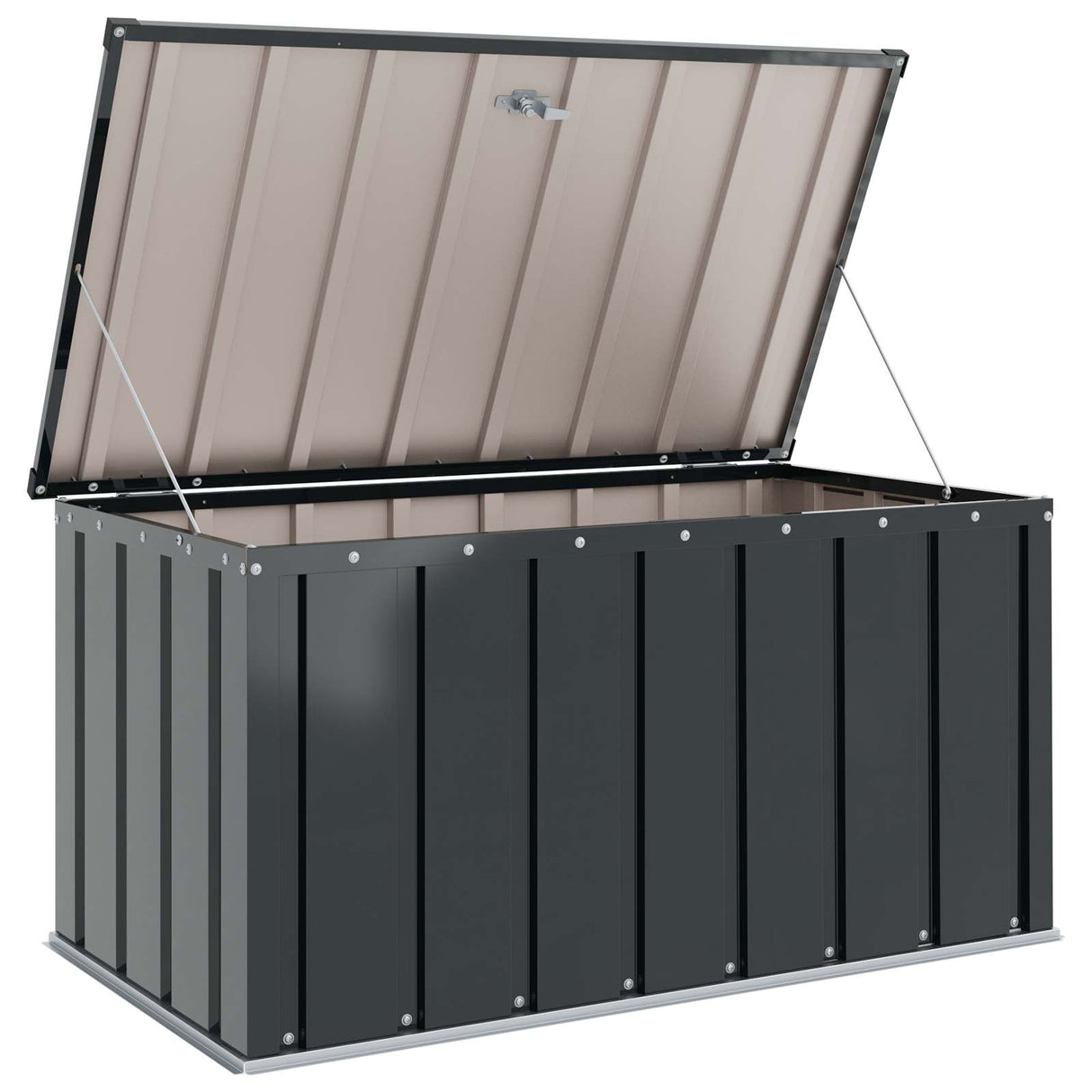 vidaXL Tuinopslagdoos Zwart 101 x 56,5 x 50 cm Staal