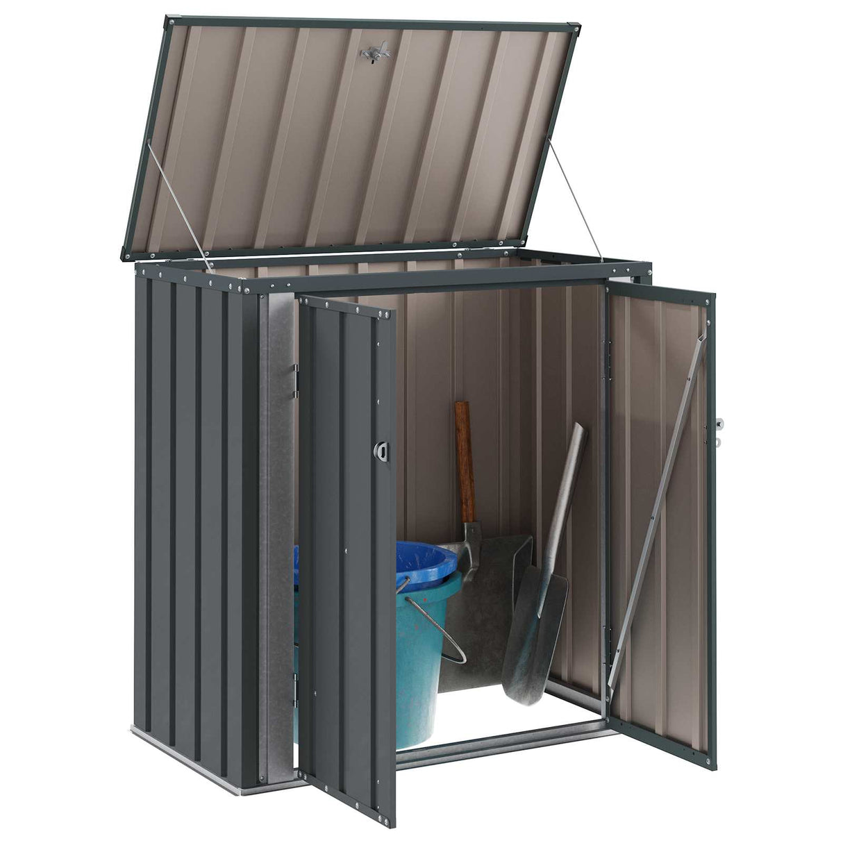 vidaXL Garden Storage Box Black 101.5 x 57 x 100.5 cm Steel