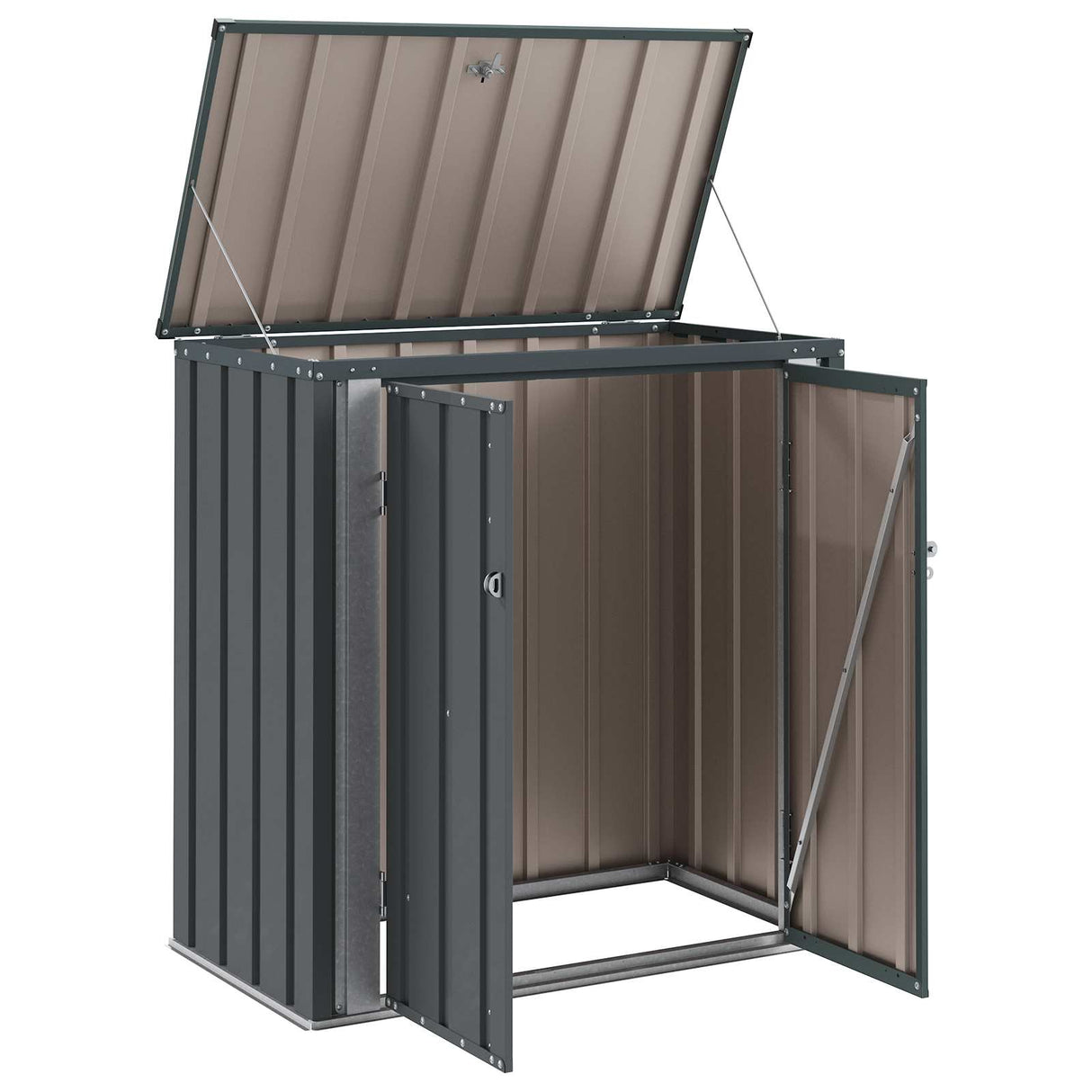 vidaXL Garden Storage Box Black 101.5 x 57 x 100.5 cm Steel