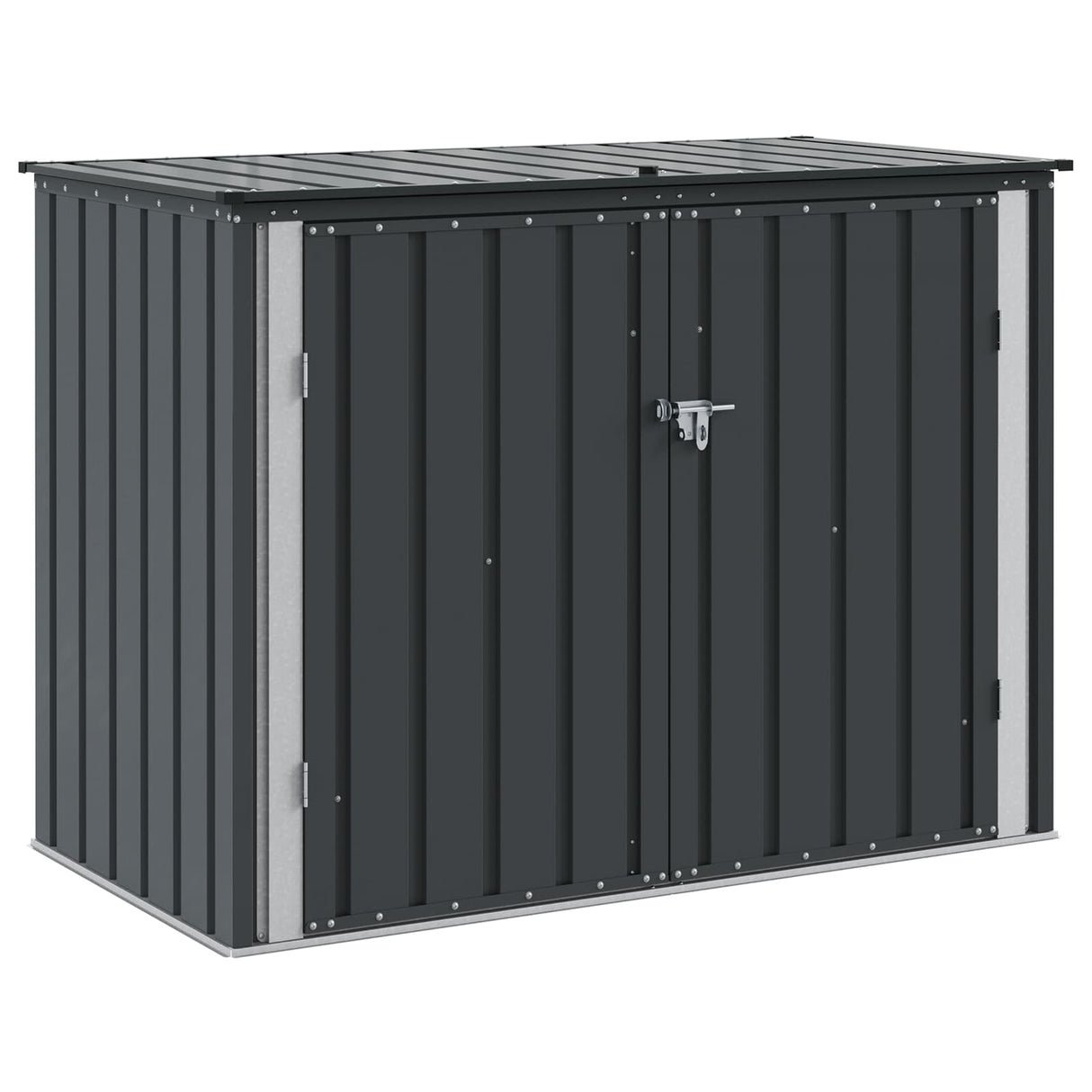 vidaXL Tuinopslagdoos Zwart 151,5 x 82 x 110,5 cm Staal