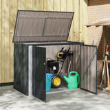 vidaXL Tuinopslagdoos Zwart 151,5 x 82 x 110,5 cm Staal