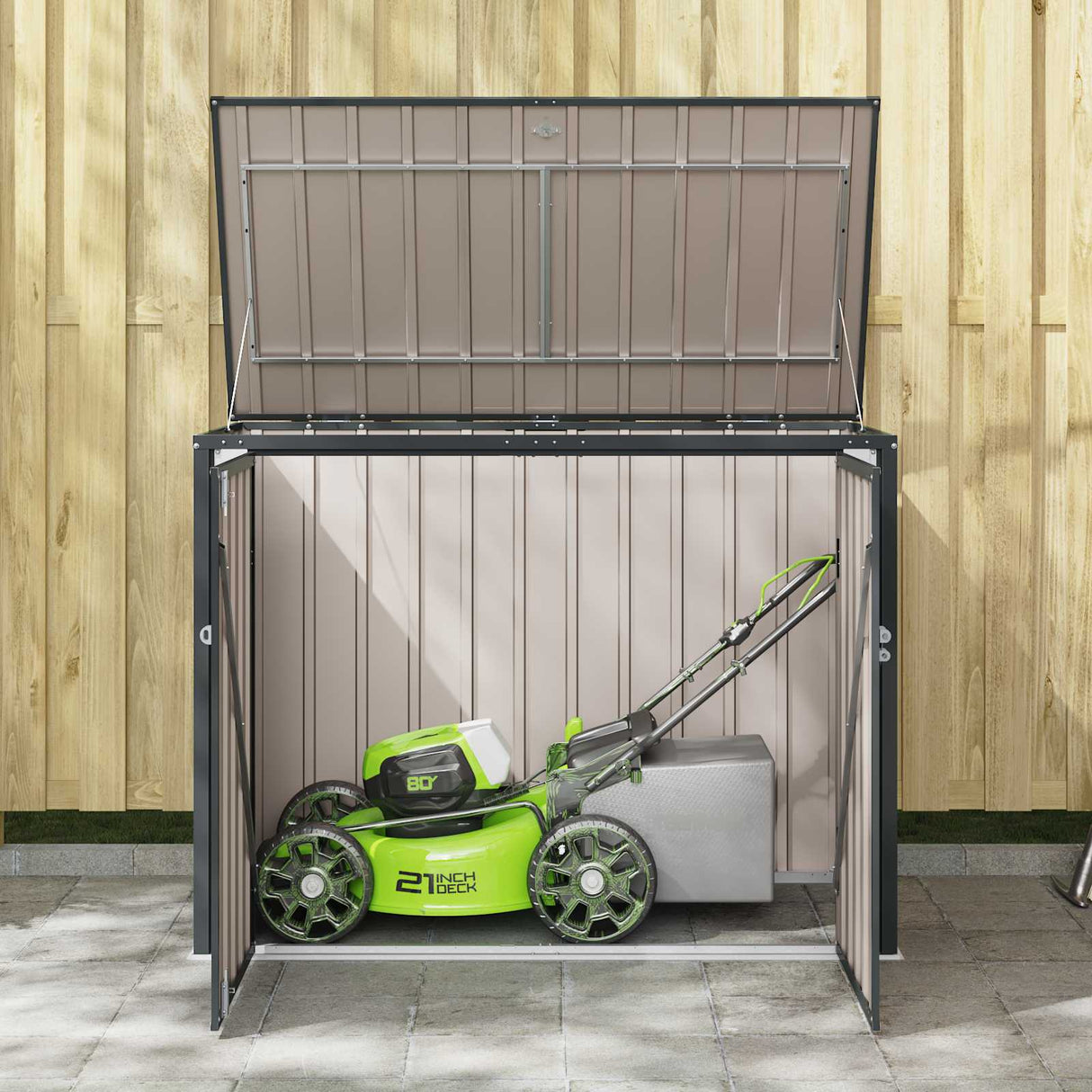 vidaXL Tuinopslagdoos Zwart 151,5 x 82 x 110,5 cm Staal