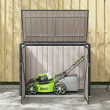 vidaXL Tuinopslagdoos Zwart 151,5 x 82 x 110,5 cm Staal