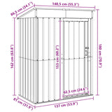 vidaXL Garden Sheds Anthracite 137 x 81 x 180 cm Metal