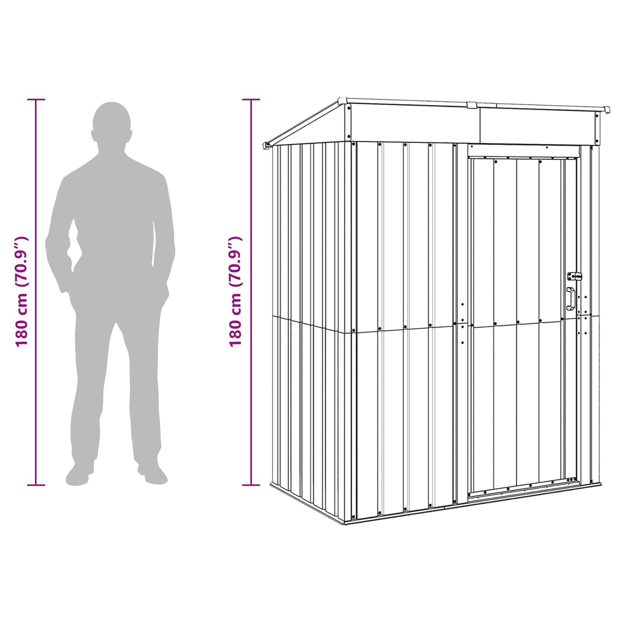 vidaXL Garden Sheds Anthracite 137 x 81 x 180 cm Metal