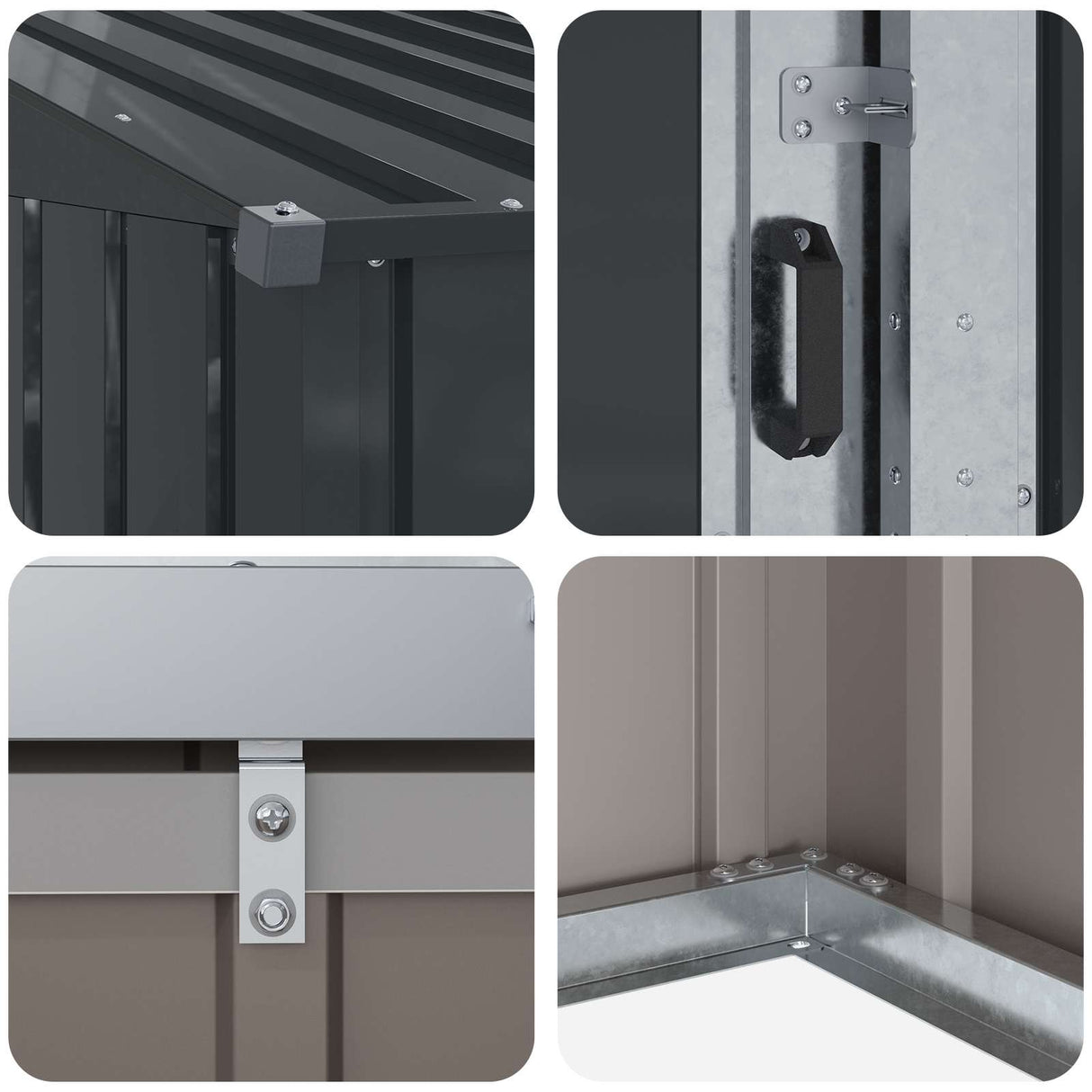 vidaXL Garden Sheds Anthracite 137 x 81 x 180 cm Metal