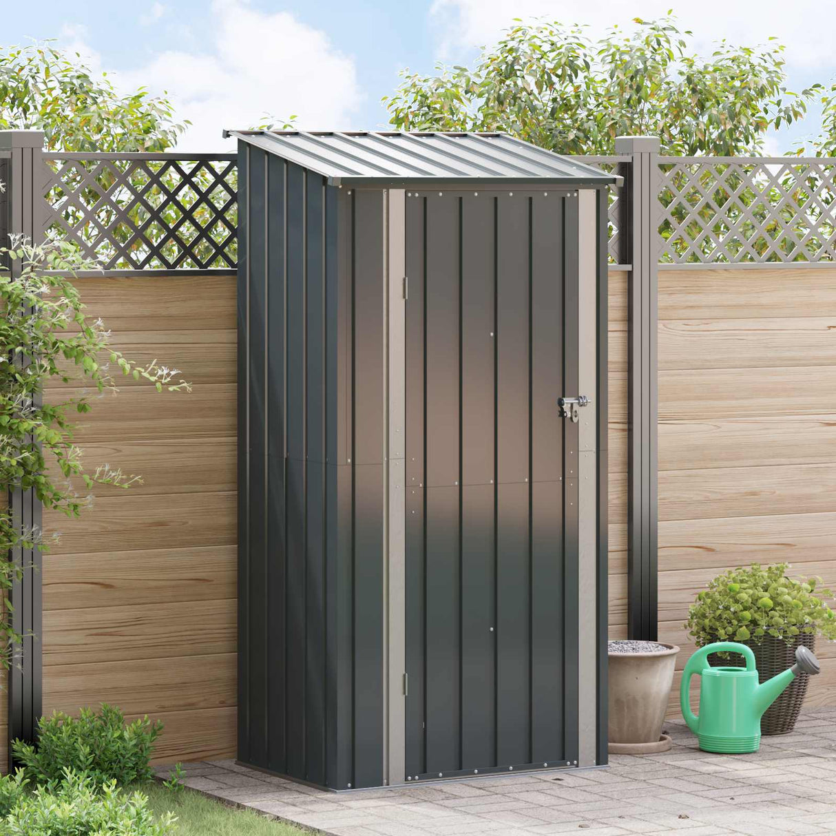 vidaXL Tuinhuisjes Antraciet 103 x 74 x 200 cm Metaal