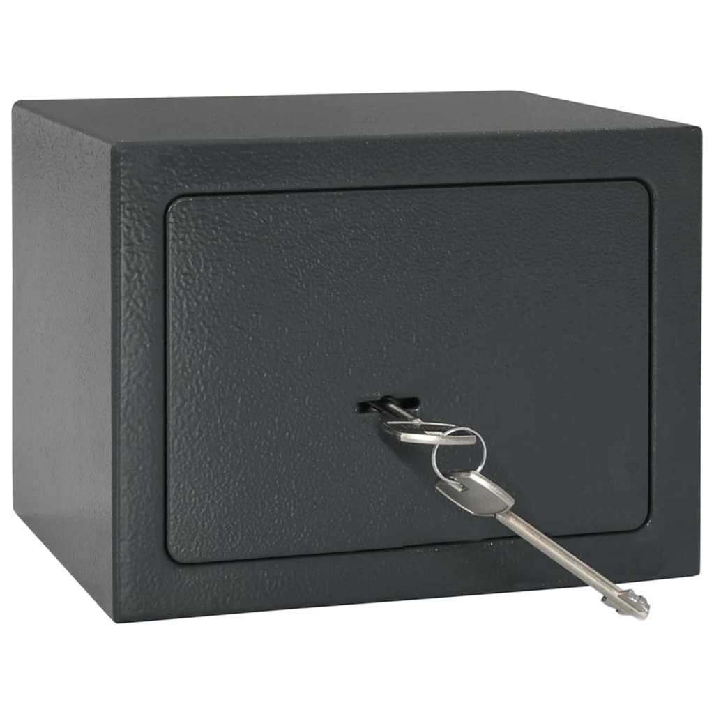 vidaXL Kluisdoos met slot Donkergrijs 23 x 17 x 17 cm Staal