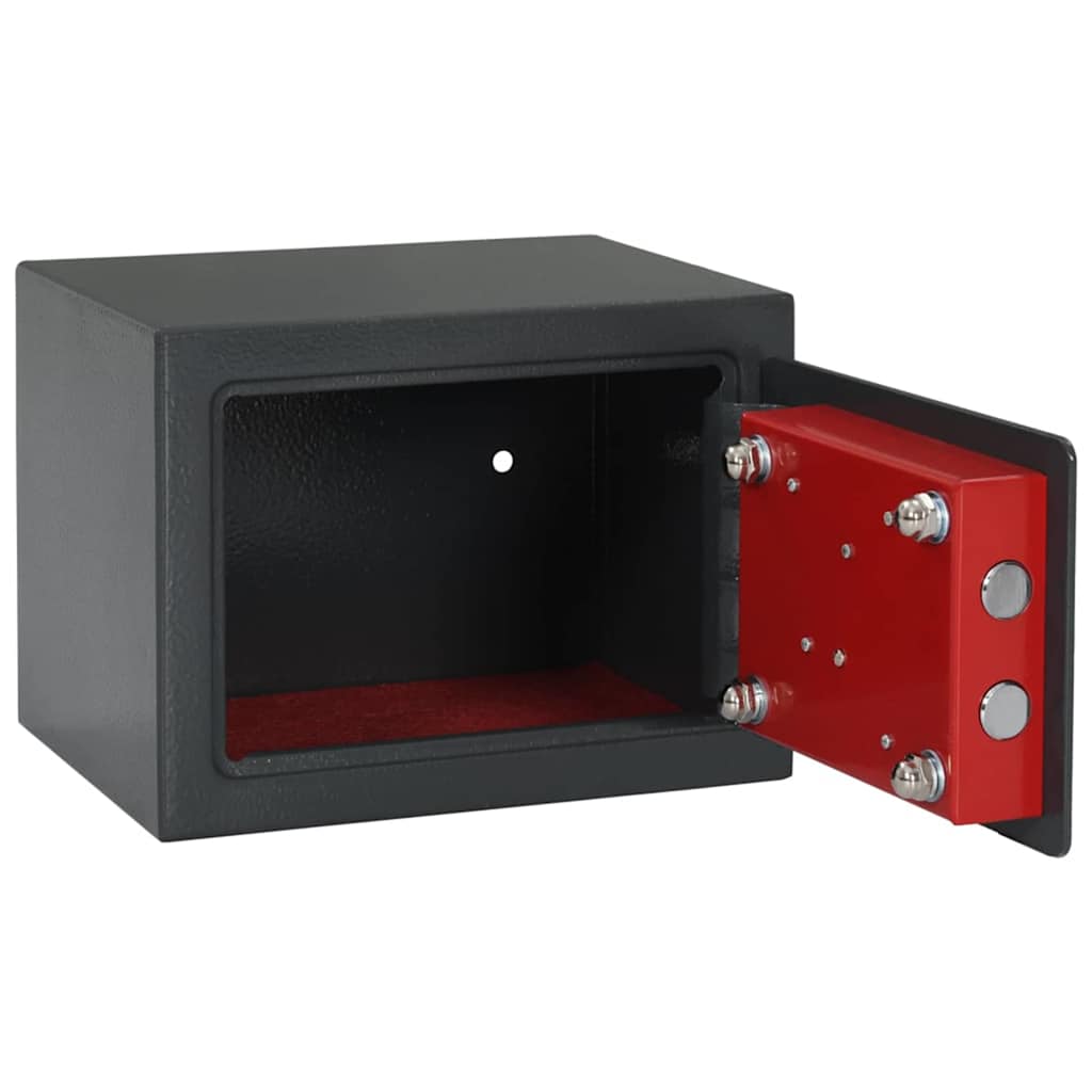 vidaXL Kluisdoos met slot Donkergrijs 23 x 17 x 17 cm Staal