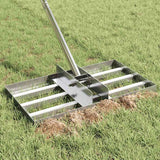 vidaXL Garden Levelling Rake Silver 45 x 25 x 200 cm Stainless Steel