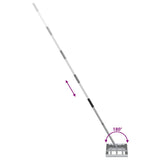 vidaXL Garden Levelling Rake Silver 45 x 25 x 200 cm Stainless Steel