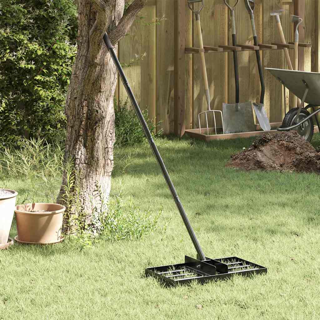 vidaXL Garden Levelling Rake Silver 45 x 25 x 200 cm Stainless Steel